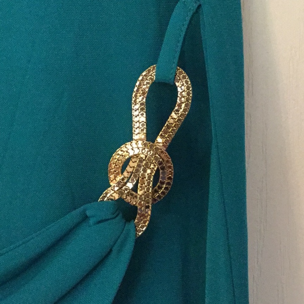 Dress made in Italy, teal color - Picture 2 of 8
